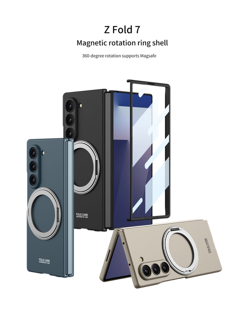 GKK Magnetic Protective Case Compatible with Samsung Galaxy Z Fold 7 5G (2025) ,Polycarbonate Cover with Screen Protector [Compatible with MagSafe] and Rotating Ring, Full-Hard Shell - Image 2