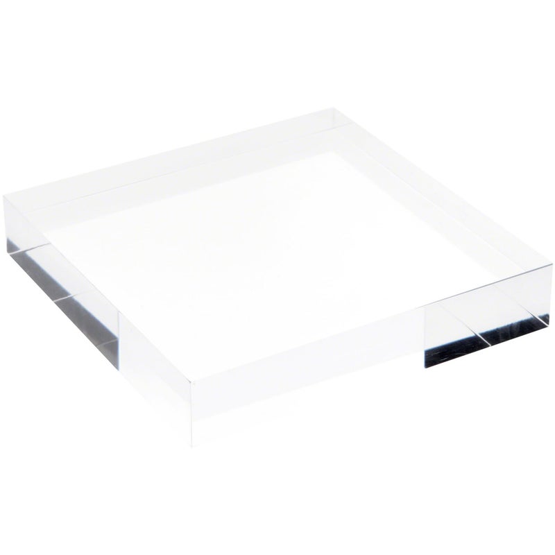 Plymor Clear Polished Acrylic Square Display Block, 1" H x 5" W x 5" D - Image 2
