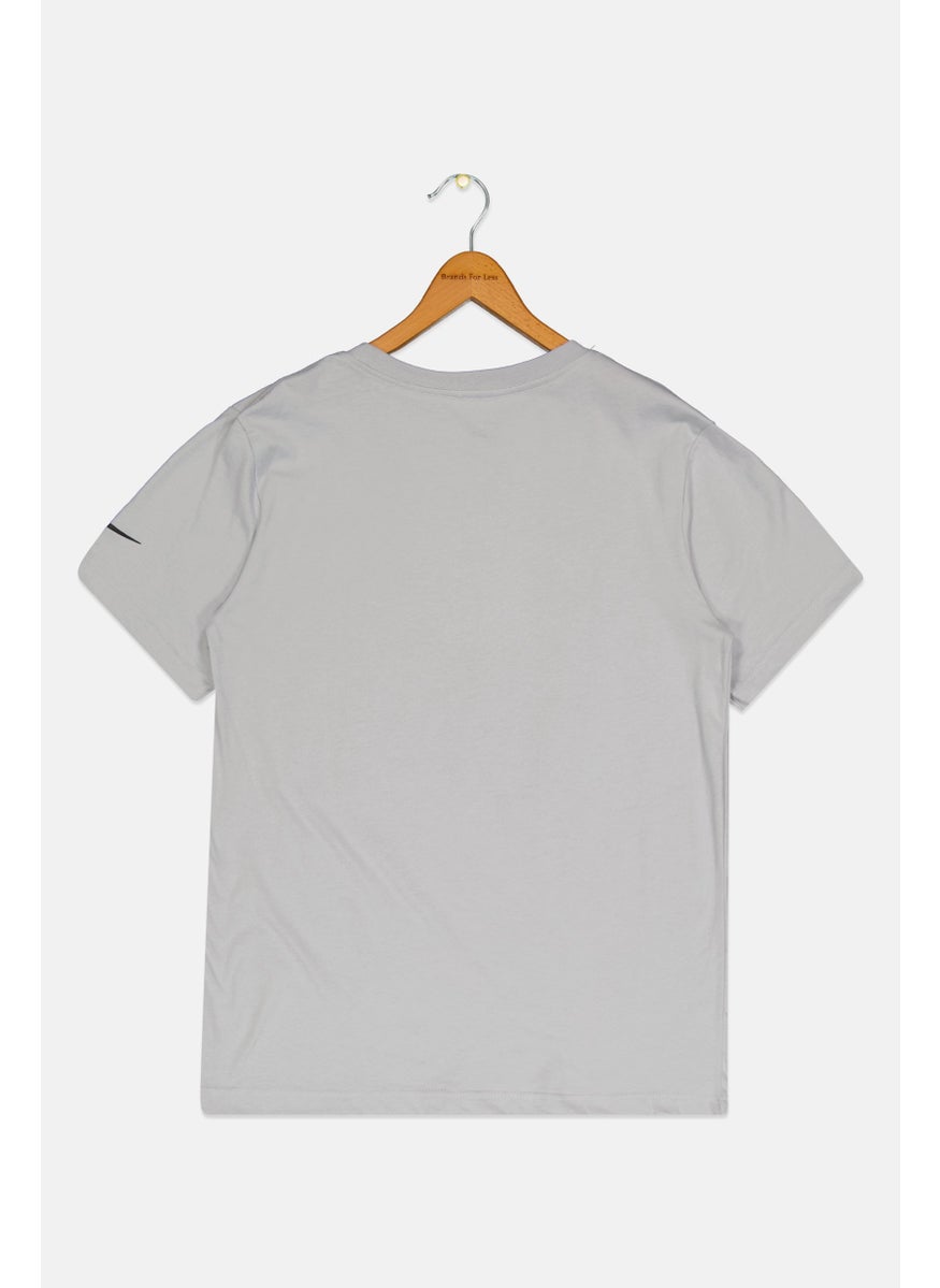 Nike 3Brand by Russell Wilson - Kids Boy Sportswear Fit Graphic Print Outdoor T-Shirt, Grey - Image 1