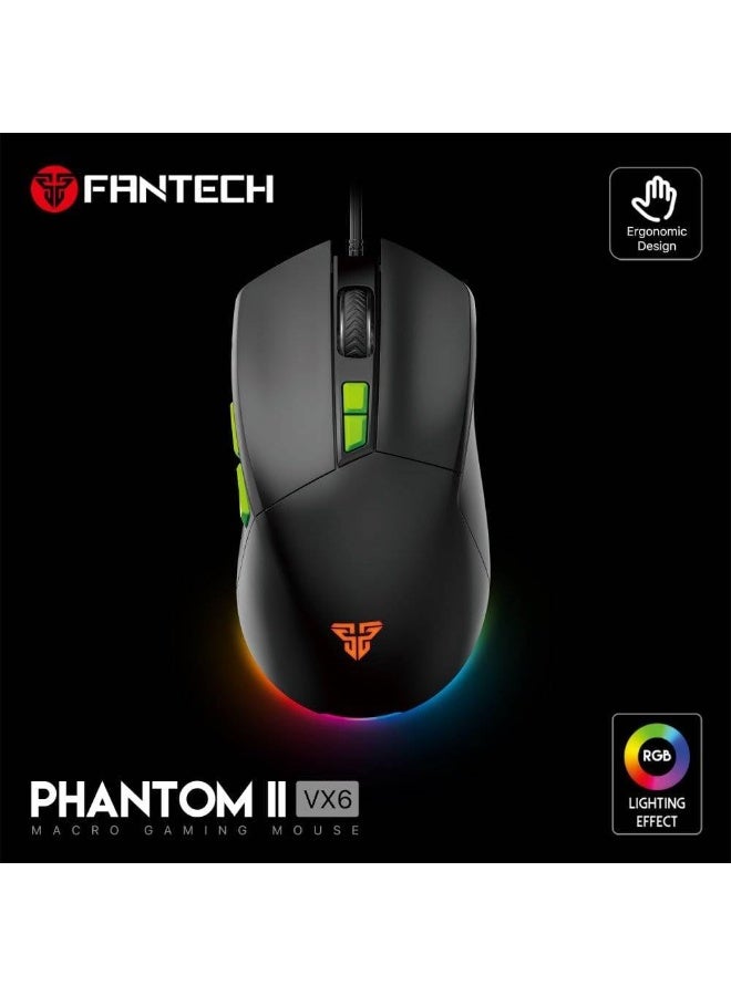 فانتيك ماوس الألعاب VX6 PHANTOM II - مستشعر بصري 7,200 نقطة لكل بوصة - مع برنامج - Image 2