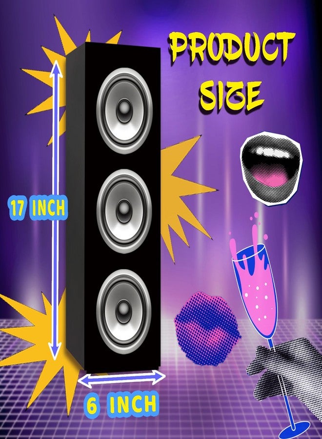 8HREST 4 Pcs 80s 90s Party Decorations Hip Hop Party Favor Large Paper Boombox Boxes for Retro 1980s 1990s Theme Music Neon Decoration 17 x 6 x 6 Inches (Classic) - Image 3