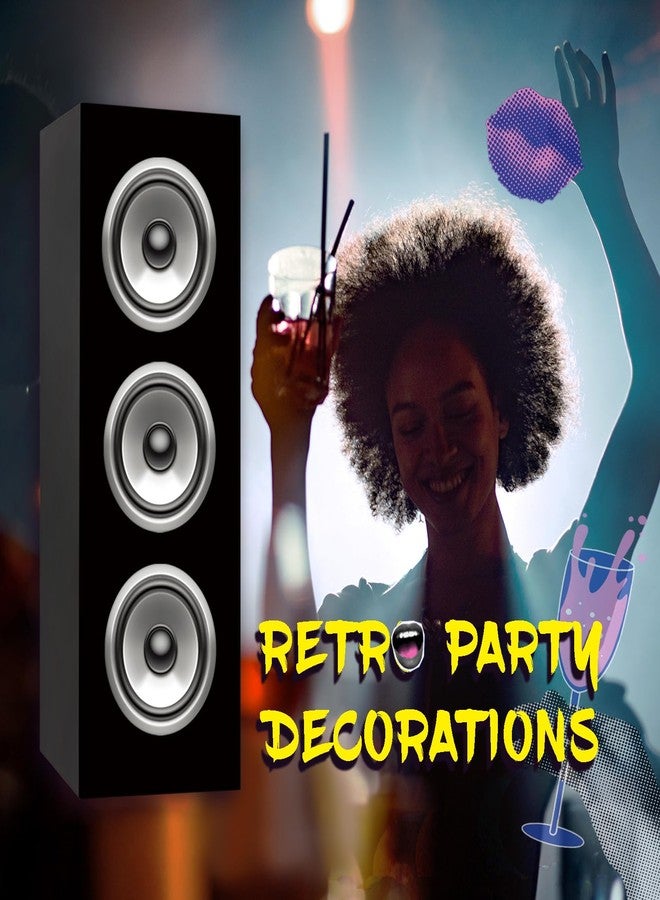 8HREST 4 Pcs 80s 90s Party Decorations Hip Hop Party Favor Large Paper Boombox Boxes for Retro 1980s 1990s Theme Music Neon Decoration 17 x 6 x 6 Inches (Classic) - Image 5