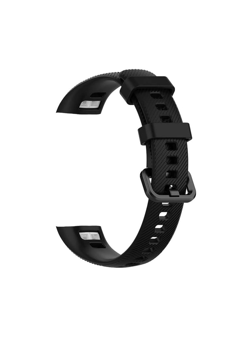 Generic Silicone Wristband For Huawei Honor Band 4/Band 5 Smart Watch Replacement Bracelet Strap -Black - Image 5