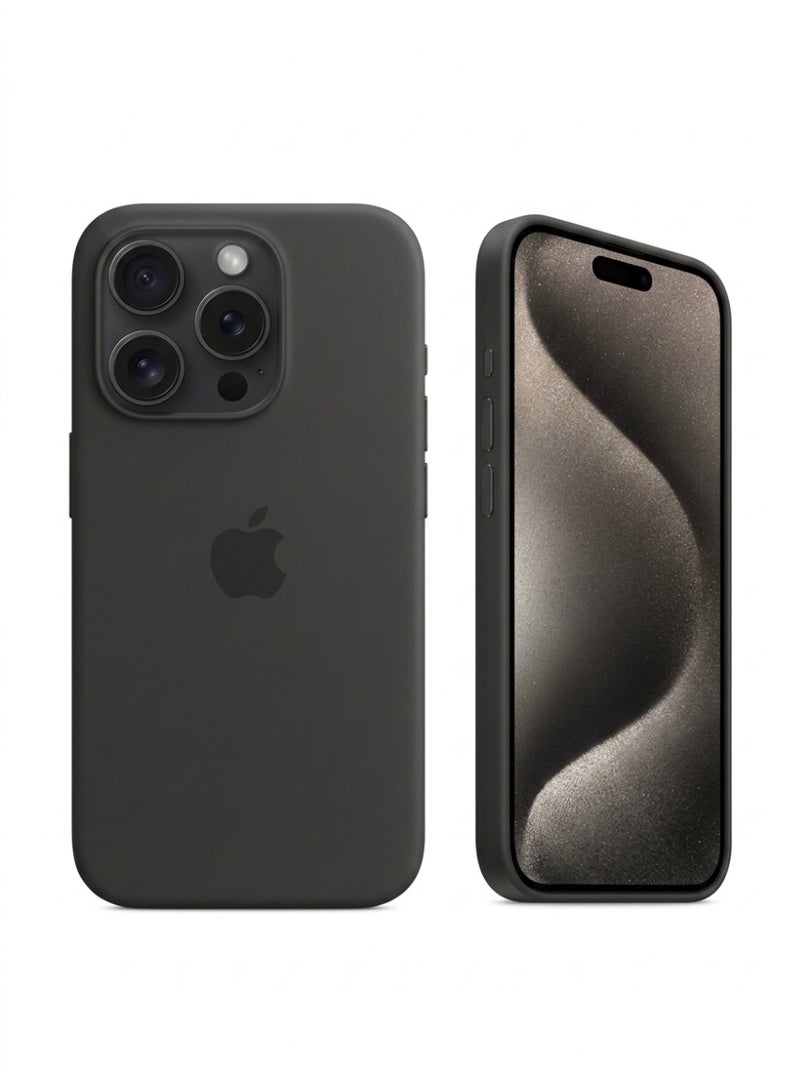 Apple iPhone 15 Pro 2023 Soft Liquid Silicone Case Cover - Titanium