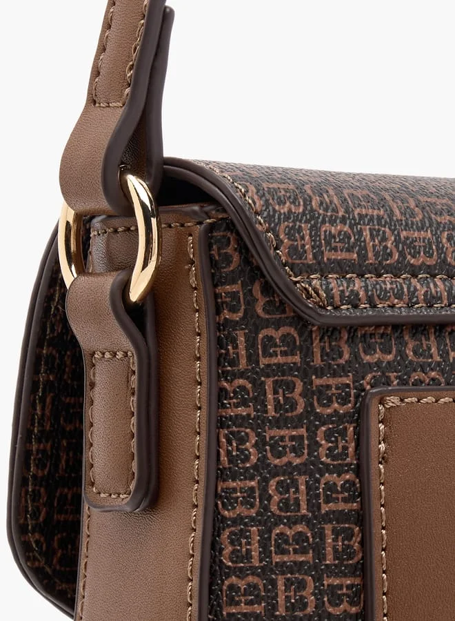 Flora Bella By Shoexpress Women Monogram Print Shoulder Bag with Magnetic Button Closure