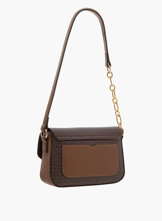 Flora Bella By Shoexpress Women Monogram Print Shoulder Bag with Magnetic Button Closure