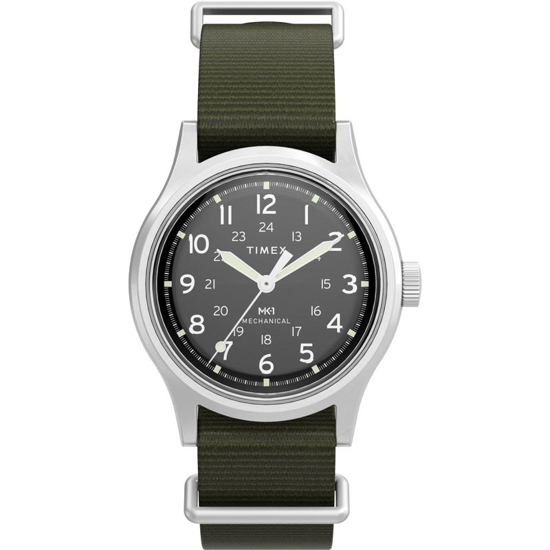 TIMEX ساعة Timex للرجال Mk1 36 مم بحزام أخضر وقرص أسود وعلبة من الفولاذ المقاوم للصدأ - Image 2