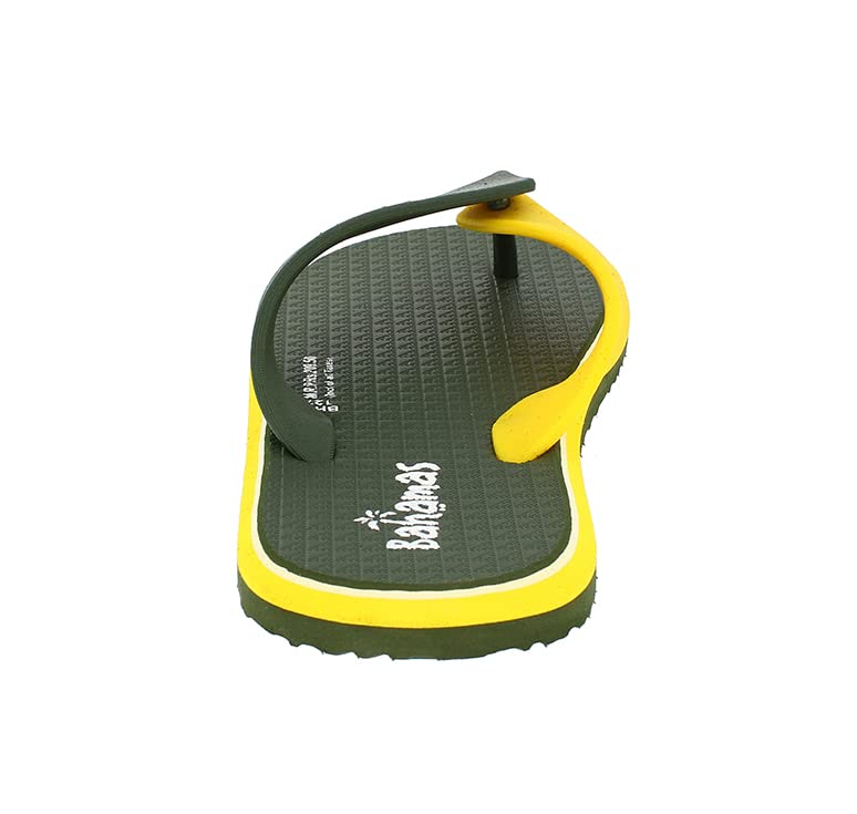 BAHAMAS Men's Slippers/Chappal/Bathroom Slippers/Flipflop for Boys (Olive-Yellow, numeric_10) - Image 4