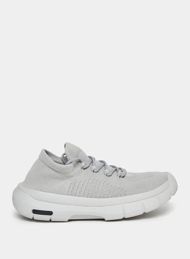 Styli Textured Chunky Sole Lace Up Sneakers