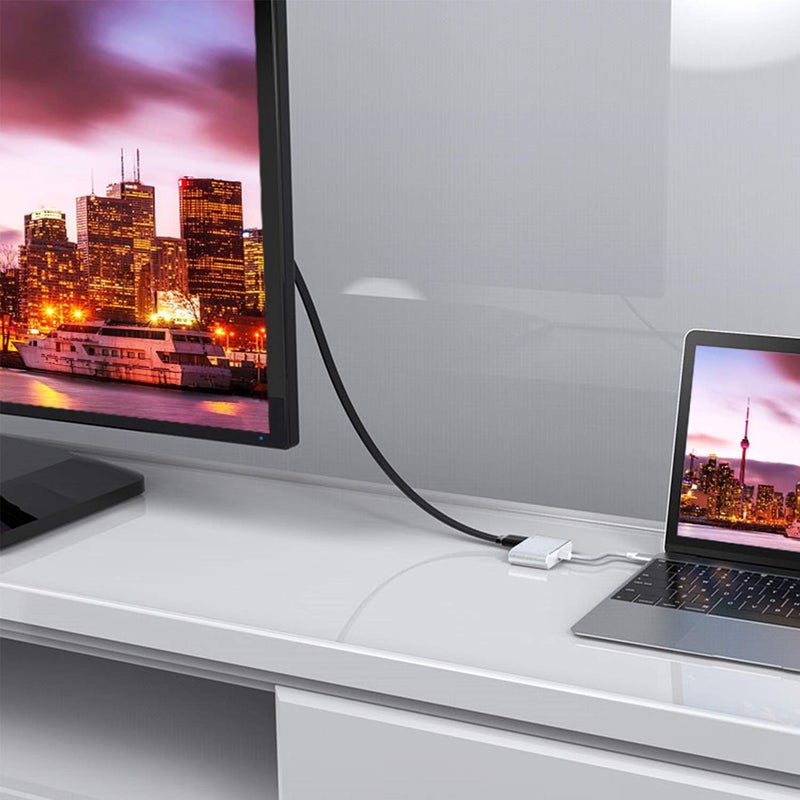 TELEKART Thunderbolt USB 3.1 Type-C to VGA with HDMI, USB 3.0 and Type-C Multiport for Display, Adapter Suitable for iOS - Image 5