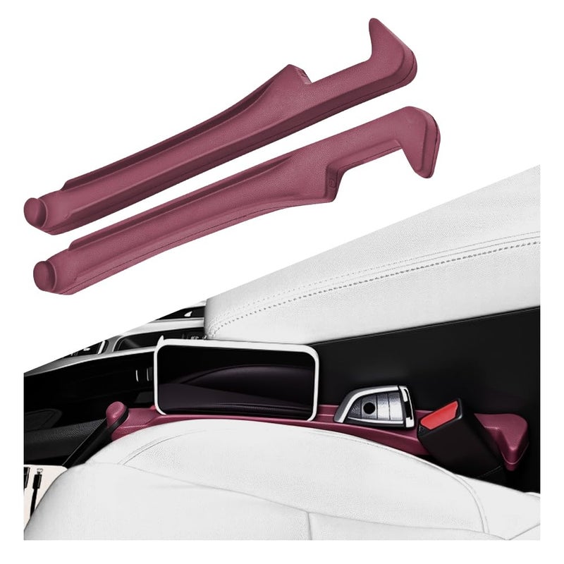 Ygdmd 2Pcs Car Seat Gap Filler Organizer 3 In 1 Car Seat Side Gap Filler With Hook For Avoiding Dropped Items Universal No Drop Seats Guard For Filling Gaps 1.37-1.49 Inch Wide (Red) - Image 1