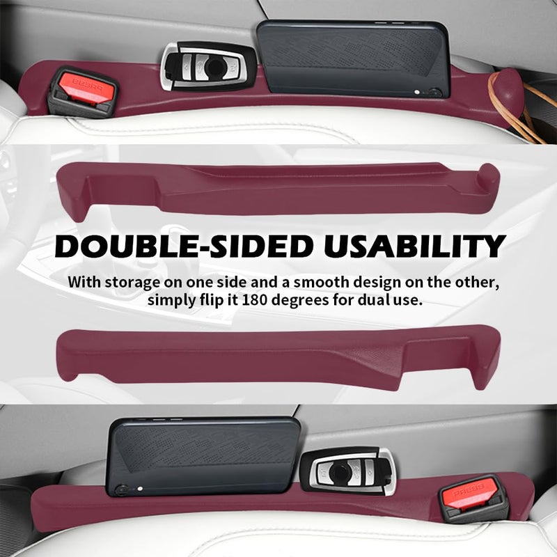 Ygdmd 2Pcs Car Seat Gap Filler Organizer 3 In 1 Car Seat Side Gap Filler With Hook For Avoiding Dropped Items Universal No Drop Seats Guard For Filling Gaps 1.37-1.49 Inch Wide (Red) - Image 5