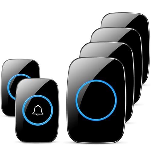 Full House Wireless Doorbell, FullHouse Waterproof Door Bell Kit, Distinguish front and rear doors, Over 1000 feet Range and 60 Chime, 5 Levels Volume and LED Flash, for Home Office Classroom - Image 1