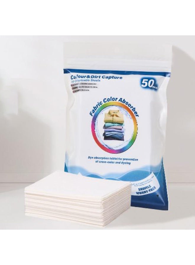 Color Catcher Laundry Sheets - 50 Piece Dye Absorber Sheet Pack | Protects Clothes from Color Bleeding, Prevents Fabric Staining During Wash, Ideal for Travel, Dorm, and Home Laundry Use - Image 4
