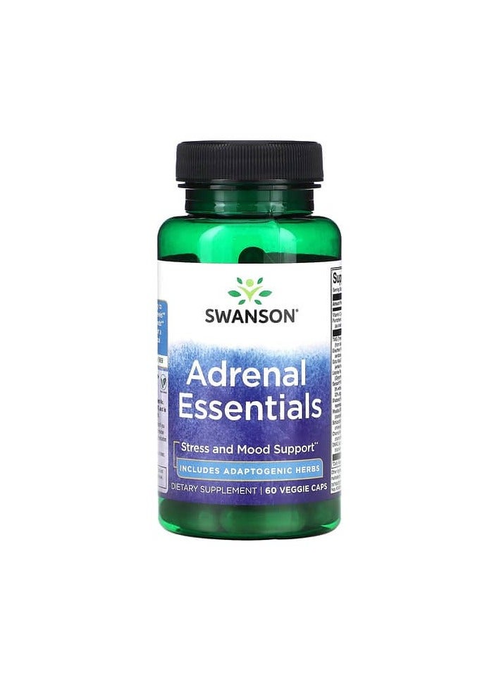 SWANSON أساسيات الأدرينالين، 60 كبسولة نباتية