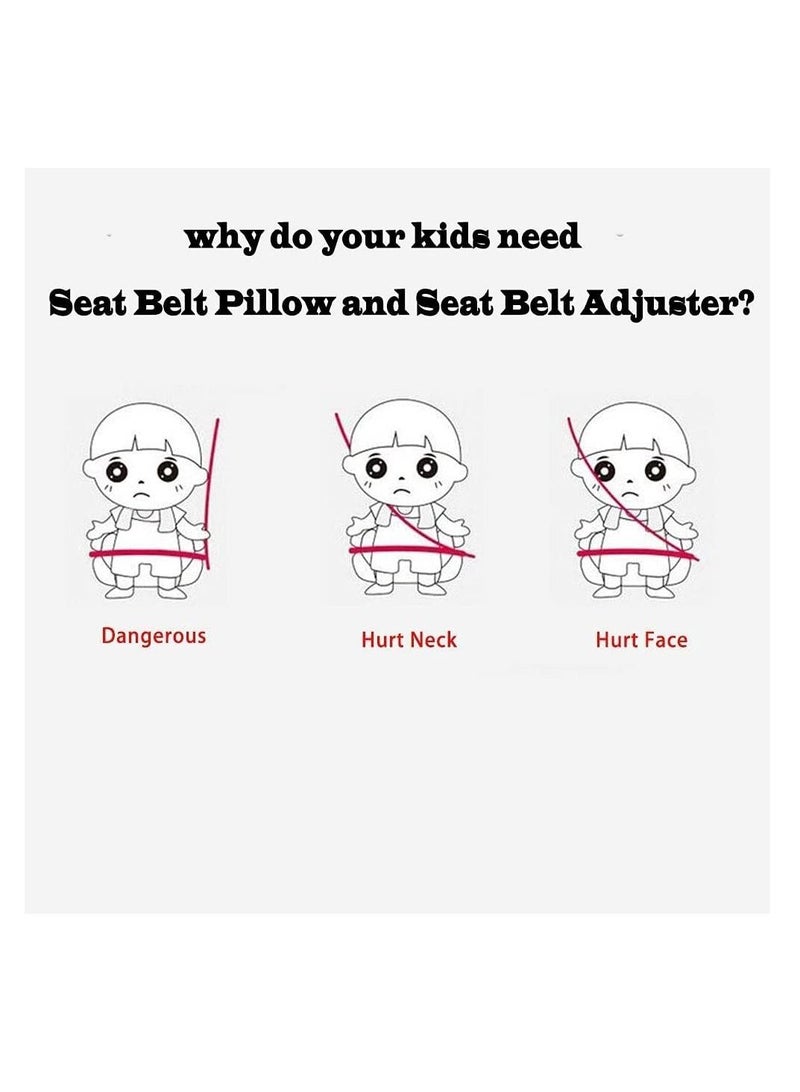 Excefore Auto Pillow Seat Belt,2 Pieces Car Seatbelt Safety Cover, Soft Vehicle Headrest Firm Shoulder Neck Support Strap Adjuster for Children - Image 3