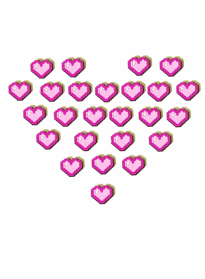 Zikra زينة أحذية، 25 قطعة سحر قلب لملحقات كروكس، دبابيس أحذية حفلات ميني سحر سوار زينة للبالغين والممرضات والرجال والنساء والأطفال - Image 1