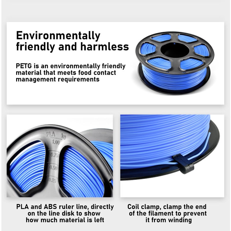 3D Printer Filament 1.75mm White 1KG: High Purity No Bubbles - Warp-Free Smooth Molding PETG Consumables for FDM 3D Printers Home DIY Projects - Image 2