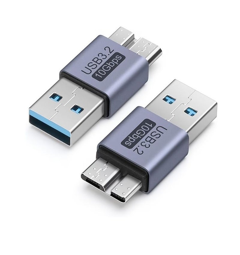 10Gbps USB 3.1 to Micro B Cable Adapter 2pcs USB 3.0 Male Connector - Image 1