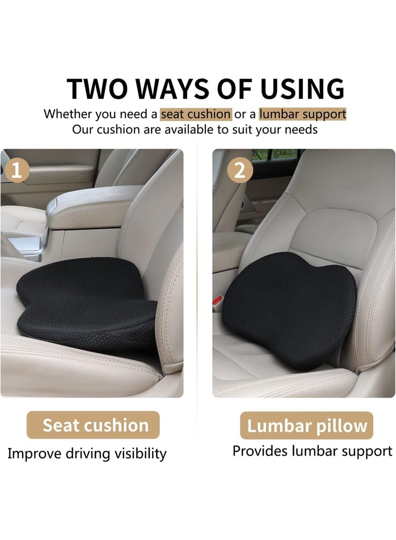 Car Seat Cushion - Memory Foam Car Seat Pad - Sciatica  Lower Back Pain Relief - Car Seat Cushions for Driving - Road Trip Essentials for Drivers(Black) - Image 3