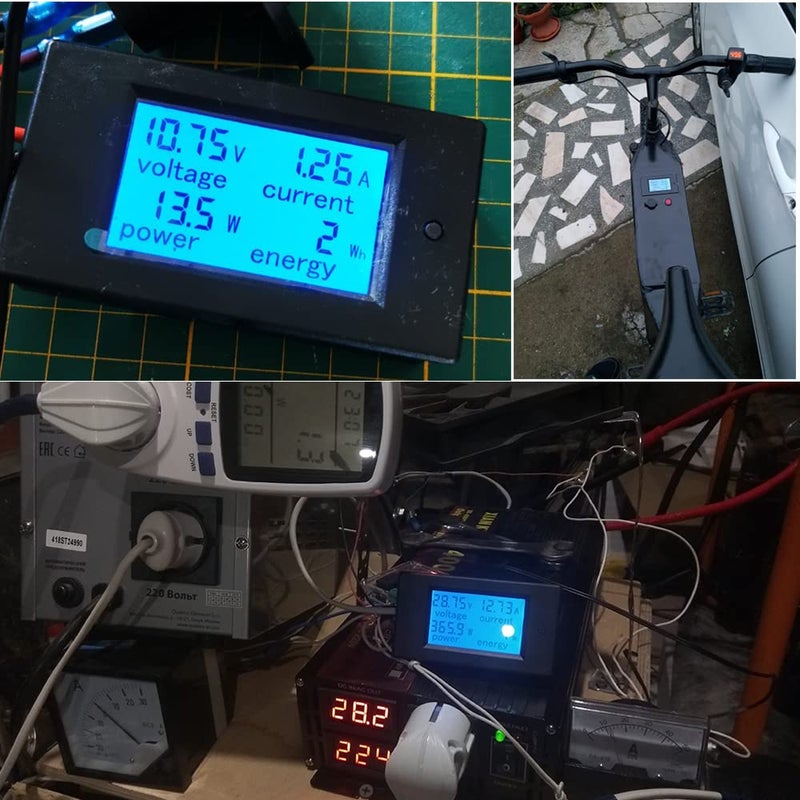 KETOTEK Amp Volt Watt Kwh Meter Tester Panel Digital 4 in 1 Ammeter Voltmeter Multimeter 12V DC 6.5-100V 20A, Voltage Current Power Energy Usage Monitor LCD Display Car Motorbike Solar - Image 5