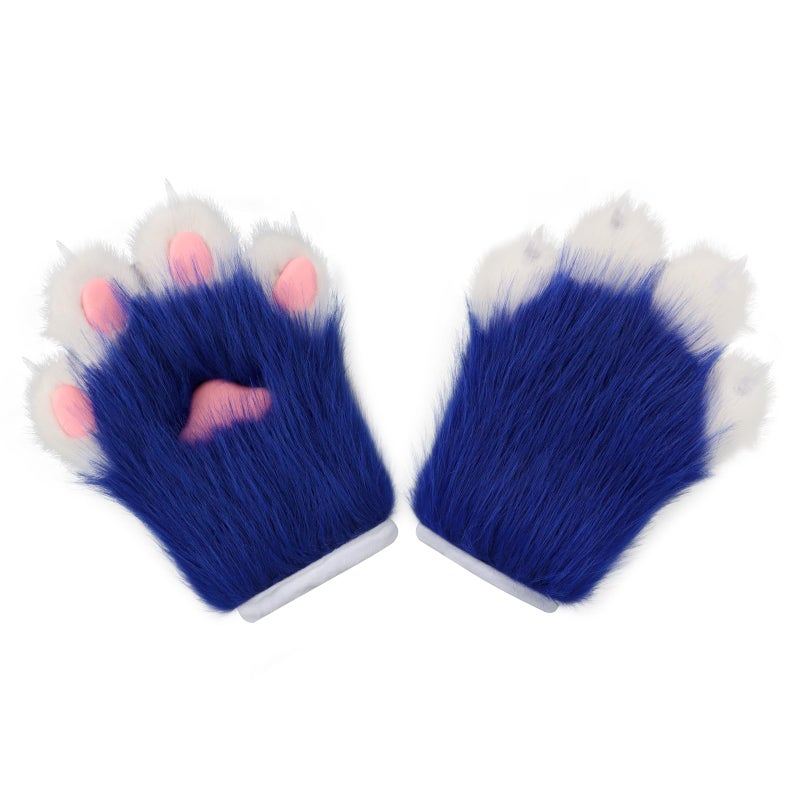 hbbhml Fluffy Paw Gloves Animal Cat Wolf Dog Fox Costume Cosplay Accessories Halloween Christmas Party for Adults - Image 1