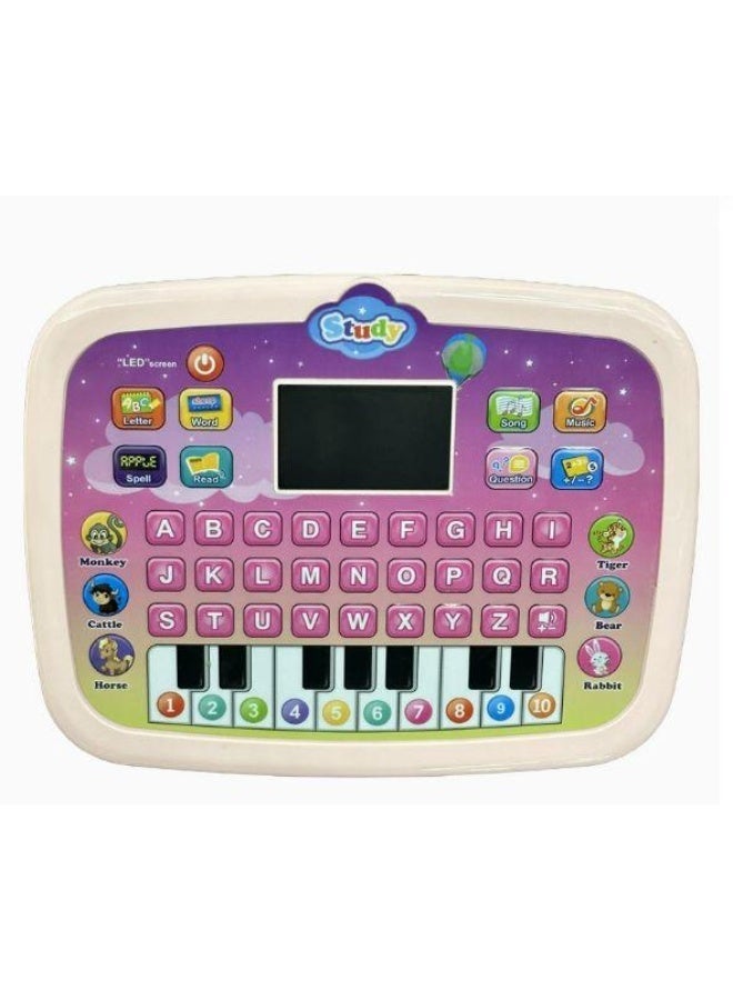 Kids English Learning Tablet with Piano Keyboard - Educational Toy with LED Screen, Interactive Alphabet & Music Learning Toy for Preschoolers, Perfect Gift for Birthday & Eid - Image 3
