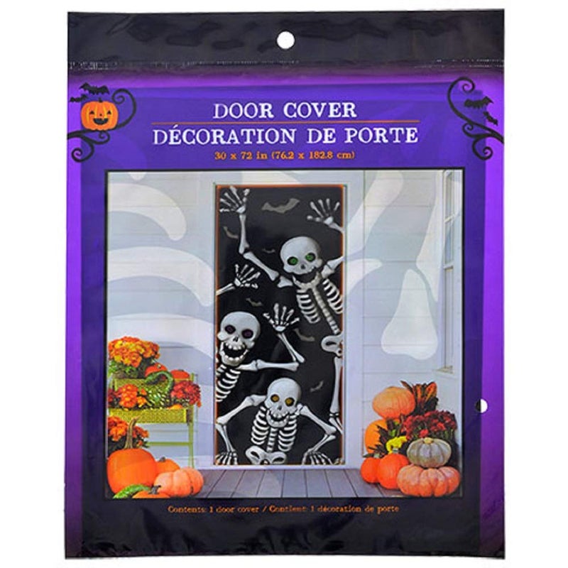 Greenbrier Halloween Skeleton Decoration Door Cover (30"" x 72"")