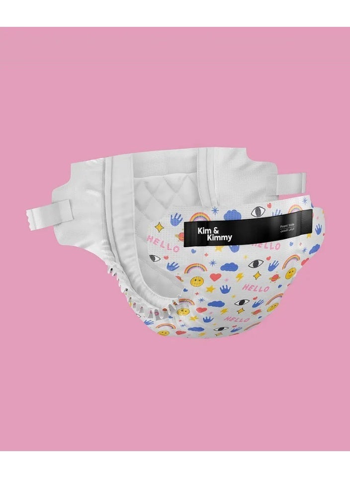 Kim & Kimmy KimandKimmy Funny Icons Tape Style Diapers, 38 Pieces, Size 6, 15 to 20kg - 12hr Leak Protection,Wetness Indicator, No Fragrance - Image 2