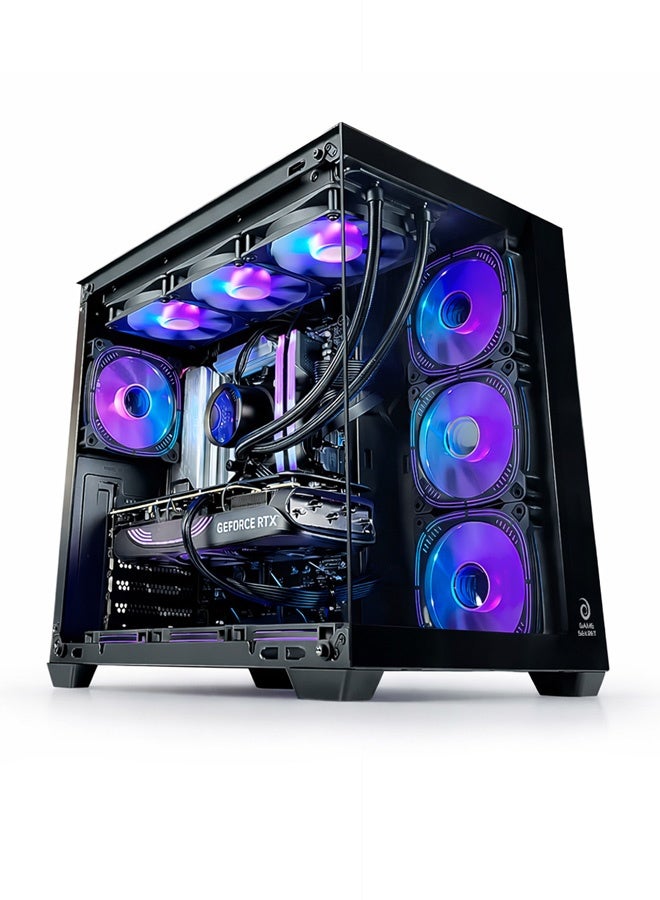 Game Sekret كمبيوتر ألعاب Spectre – معالج Intel Core i9-14900K | بطاقة رسومات GeForce RTX 5070 بسعة 12 جيجابايت | ذاكرة DDR5 بسعة 32 جيجابايت – قرص NVMe SSD بسعة 1 تيرابايت | مبرد سائل 360 مم مزوّد بشاشة LCD – لوحة أم Z790 – مزود طاقة 850 واط بمعيار Gold | WiFi – Bluetooth – نظام Windows 11 Pro | كمبيوتر مكتبي Game Sekret | ضمان لمدة سنة واحدة black - Image 1