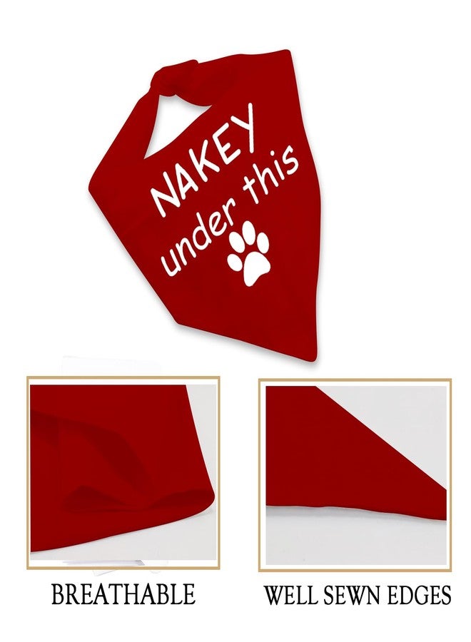 JXGZSO 1 Piece Funny Puppy Bandana I'm Nakey Under This Dog Bandana Naked Dog Scarf (Nakey Under D red) - Image 4