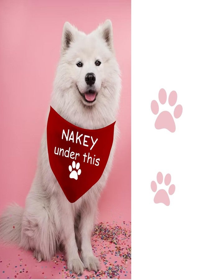 JXGZSO 1 Piece Funny Puppy Bandana I'm Nakey Under This Dog Bandana Naked Dog Scarf (Nakey Under D red) - Image 5