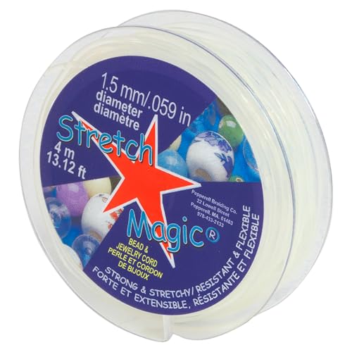 Stretch Magic Elastic Beading Cord – Clear Color, 1.5mm in Diameter, 4-Meter (13.12 ft) - Easy to Knot, Strong & Stretchy String for Making Beaded Jewelry - Image 1