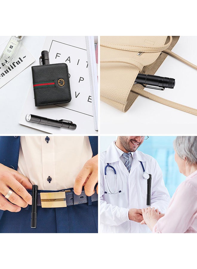 Voberry LED Flashlight Clip Mini Torch Pen Light Black 12.5x1.4cm - Image 3