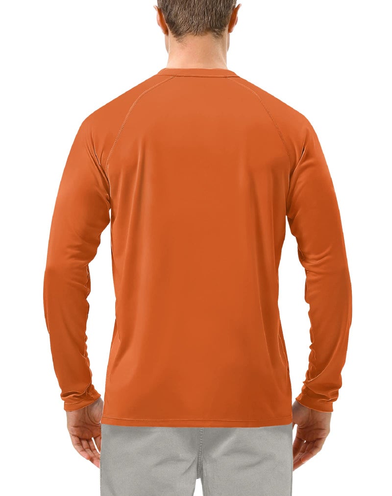 Roadbox Roadbox Mens UPF 50+ UV Sun Protection Shirts Outdoor Long Sleeve SPF Diving Rash Guard for Fishing Hiking Swimming Orange  - Image 2