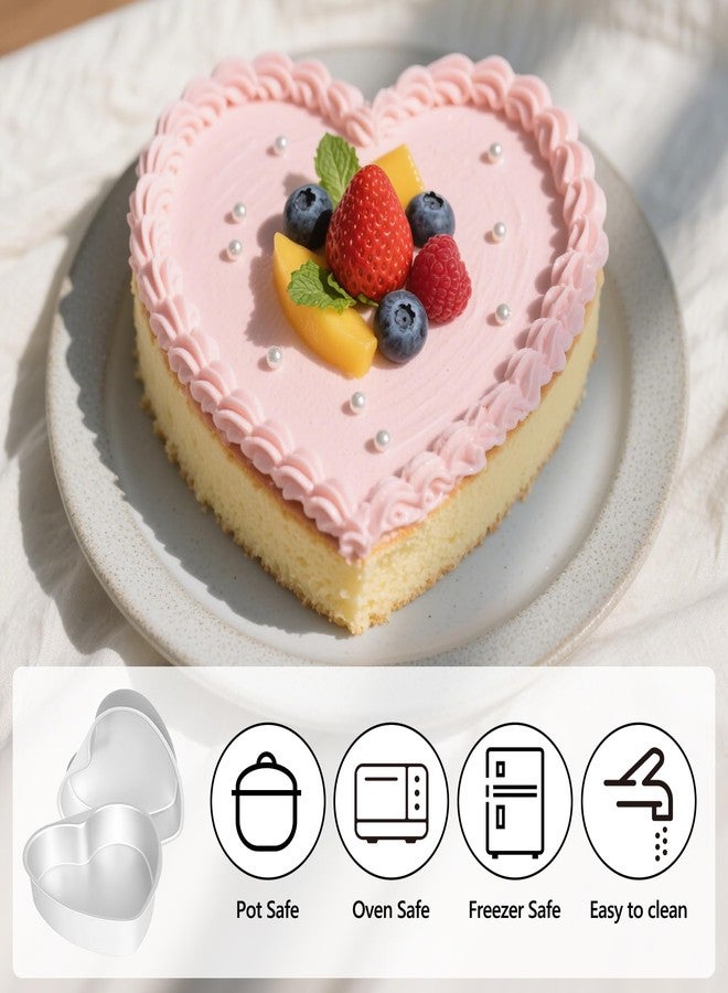 DAECHAO 8 Inch Heart Cake Pan Set of 2, Nonstick Heart Cake Pans with 80 PCS Parchment Paper, Cake Baking Pans for Kitchen Birthday Wedding, Non-Toxic Carbon Steel Cake Baking Pans, Dishwasher Safe - Image 5