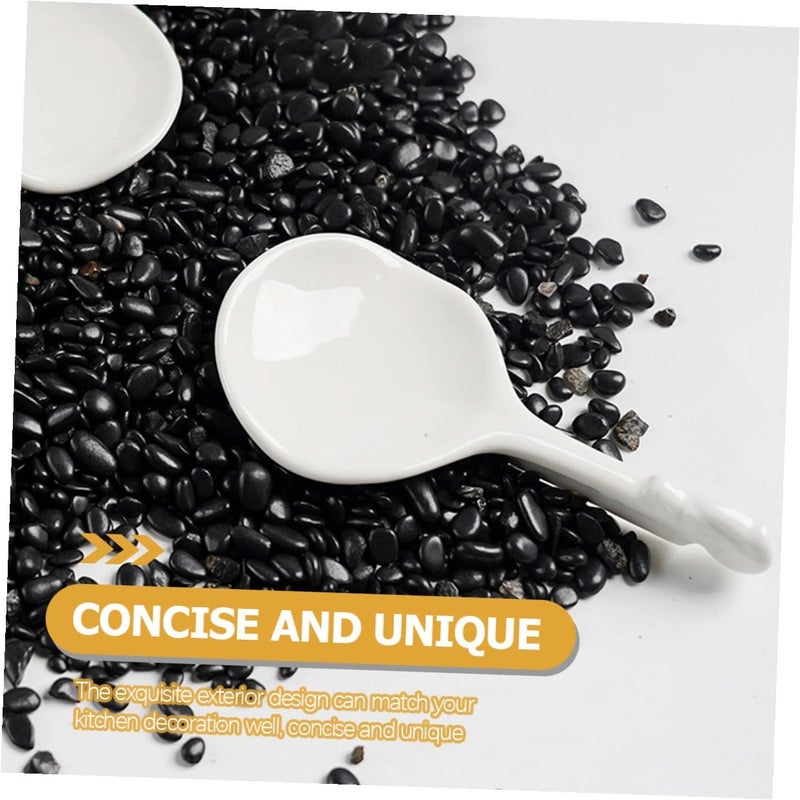 2pcs Ceramic Spoon and Chopstick Rest Sturdy Compact Scoop Holder for Kitchen Counter Daily Use Cooking Utensil Accessory - Image 4