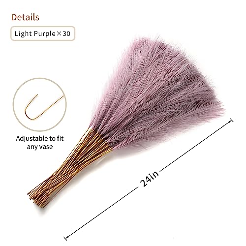 Wertuirk Purple Pampas Grass Decor 30pcs 24 Inch Small Faux Pampas Grass Decor Artificial Pompas Floral for Vase Filler Table Centerpieces Kitchen and House Decor Purple - Image 3