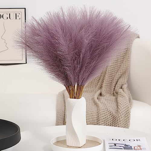 Wertuirk Purple Pampas Grass Decor 30pcs 24 Inch Small Faux Pampas Grass Decor Artificial Pompas Floral for Vase Filler Table Centerpieces Kitchen and House Decor Purple - Image 1