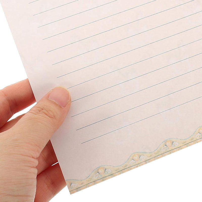 مجموعة من 5 أكوام من ورق الكتابة والمظاريف بتصميم زهور وحيوانات بحجم A5، ورق مكتبي لطيف لكتابة الرسائل والدعوات مع تصميم دوار وردي - Image 5