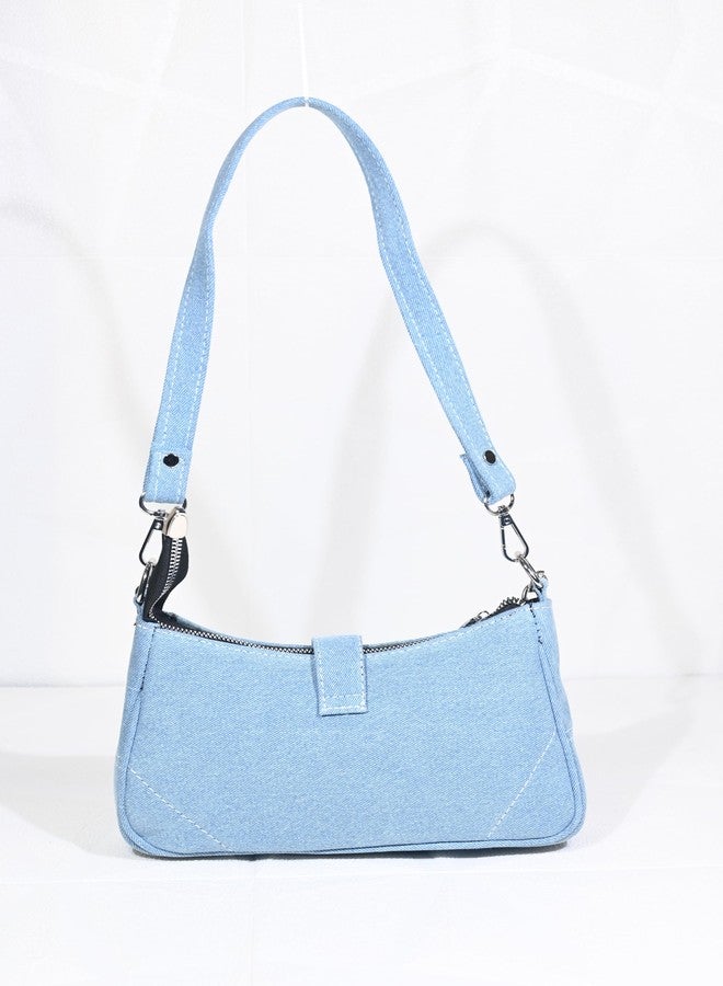 Donicy Denim hobo hand bag with chain handle - Image 3