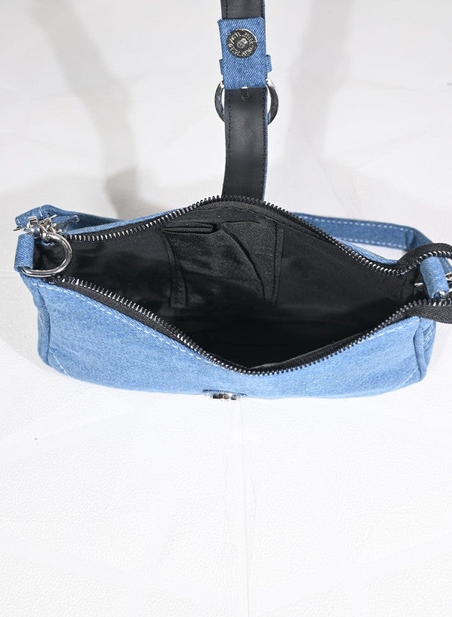 Donicy Denim hobo hand bag with chain handle - Image 4