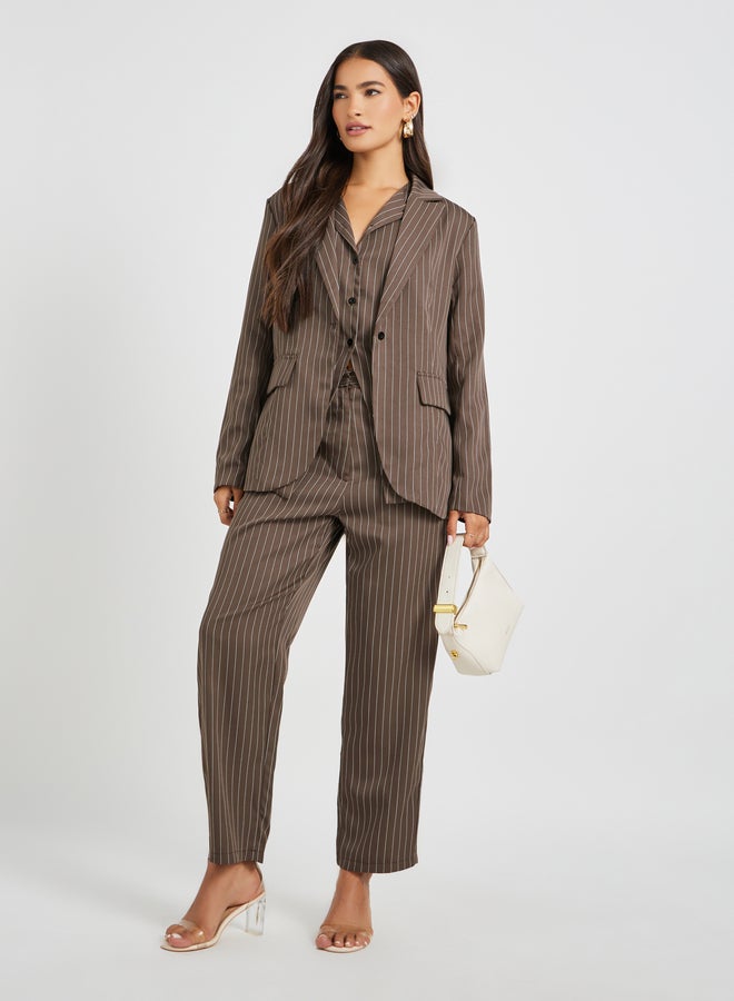 Styli Striped Regular Fit Regular Length Blazer  - Image 3