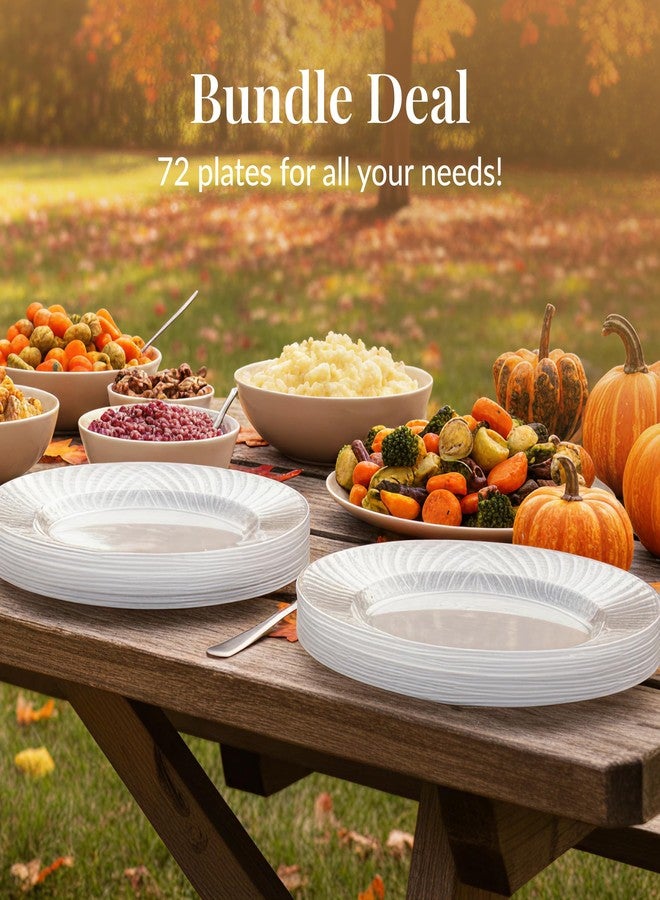 Prestee Disposable Plates, 72ct - 7.5-inch Heavy Duty Clear Plastic Plate - Cake, Salad, Appetizer, Dinner, Dessert Plates - Wedding, Holidays, Easter Party Plate - Event Supplies - Image 5
