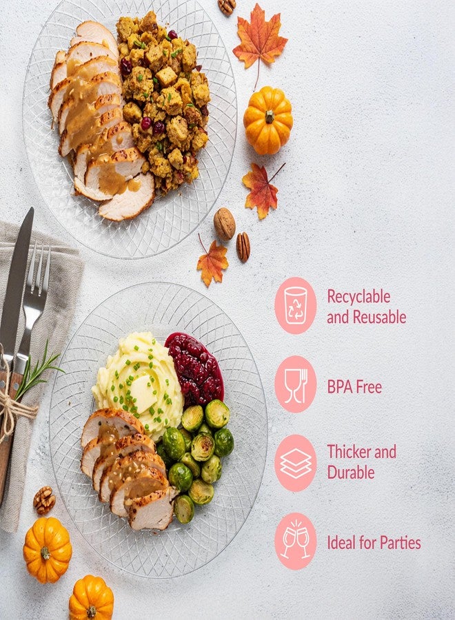 Prestee Disposable Plates, 72ct - 7.5-inch Heavy Duty Clear Plastic Plate - Cake, Salad, Appetizer, Dinner, Dessert Plates - Wedding, Holidays, Easter Party Plate - Event Supplies - Image 4