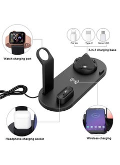 CATANES Wireless Charger for Google Pixel 7 Series Multiport Charging Station for Android iPhone Apple Watch with Type-C Micro USB Lightning Dock  - Image 2