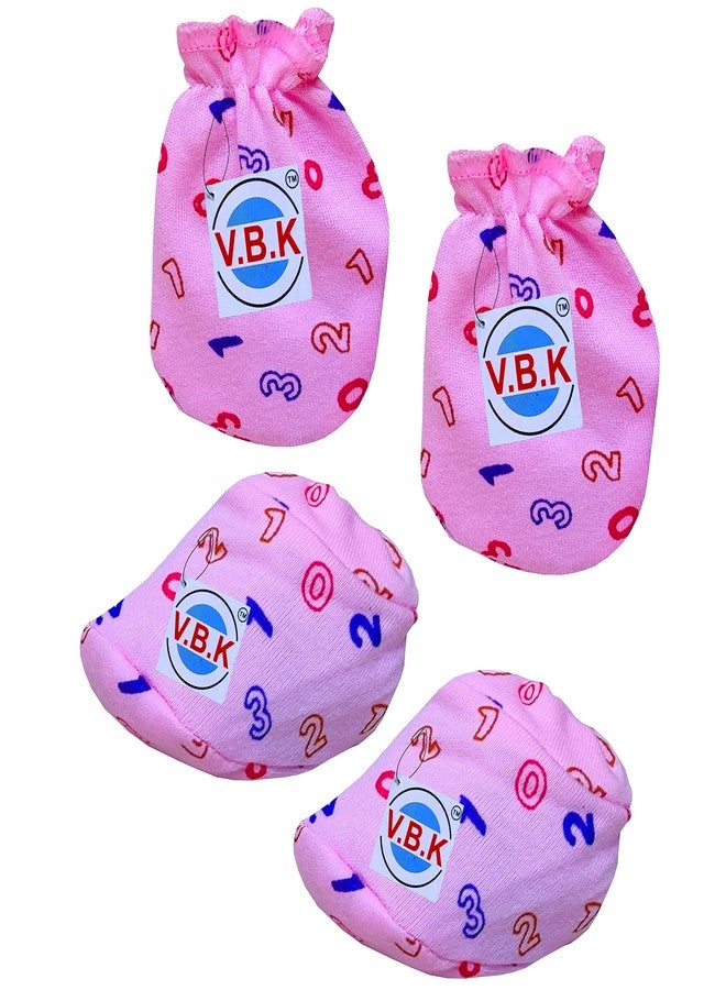 V.B.K قفازات وجوارب للأطفال الرضع من VBK®، للأولاد والبنات، تتضمن قفازات لليدين (8 أزواج) وجوارب للساقين (8 أزواج)، من عمر 0 إلى 6 أشهر، مصنوعة من قماش جوارب ناعم نقي. - Image 3