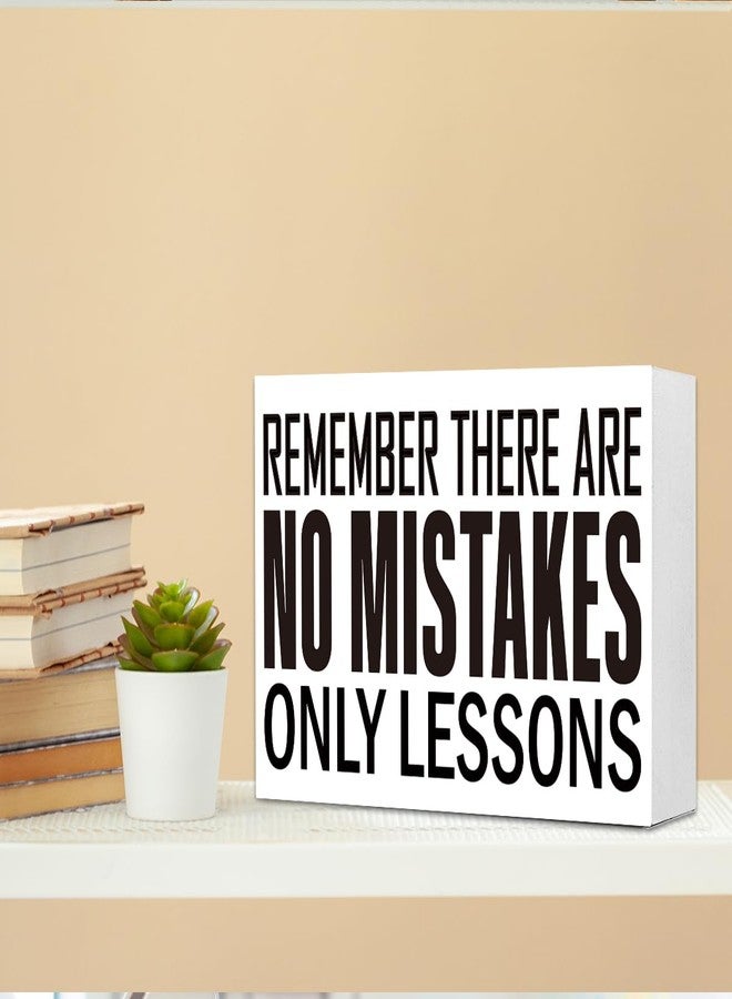 Kaecery There Are No Mistakes Sign Wood Box,Funny Inspirational Quote Wooden Block Sign for Home Office Tabletop Shelf Decor 10'' L x 6'' H,Motivational Desk Decor Accessories for Women - Image 4