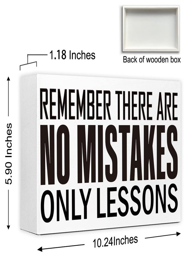 Kaecery There Are No Mistakes Sign Wood Box,Funny Inspirational Quote Wooden Block Sign for Home Office Tabletop Shelf Decor 10'' L x 6'' H,Motivational Desk Decor Accessories for Women - Image 2