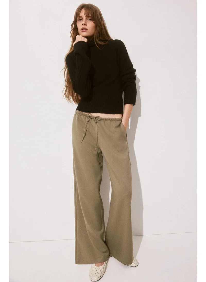 اتش اند ام Twill drawstring trousers